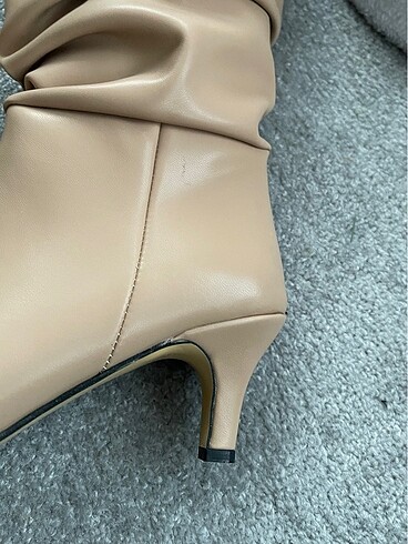 Bej Deri Körüklü Çizme - Görsel 7