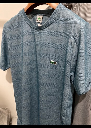 Lacoste Erkek Mavi Keten Örgü Tişört