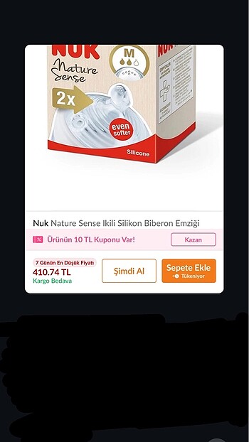 Beden NUK ikili silikonlu biberon emziği S