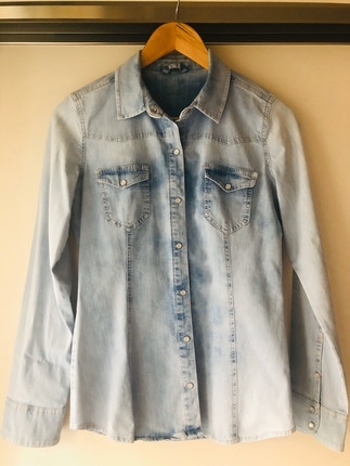Zara Kot Gömlek (XS, açık mavi, 2 kere kullanıldı, hasarsız,temi