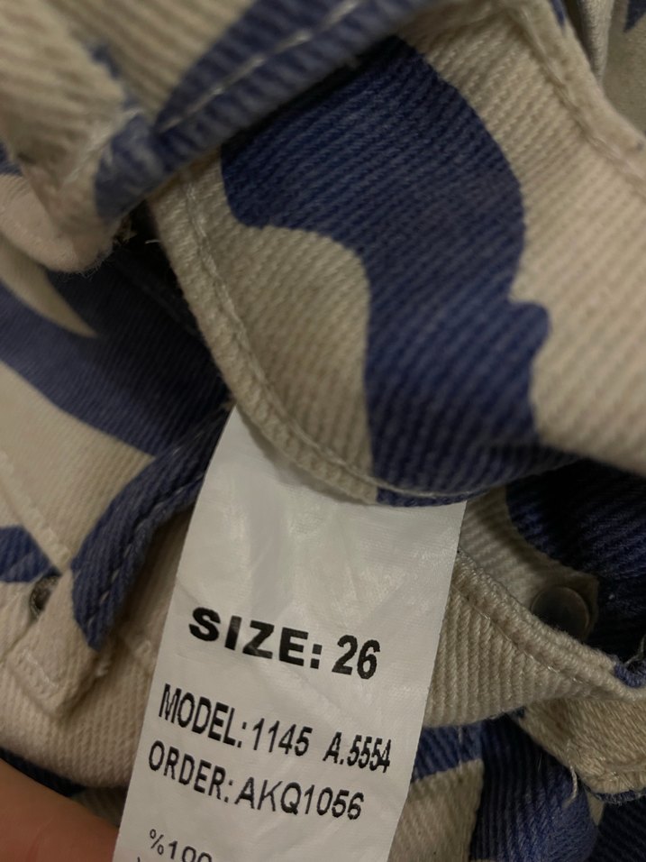 Mavi Gri Zebra Desenli Salaş Midi Jean - Görsel 2