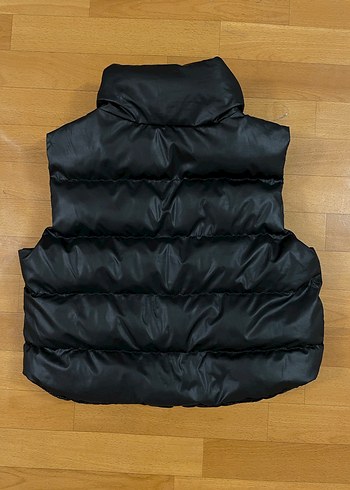 Siyah Yüksek Yakalı Kadın Şişme Yelek - Görsel 2