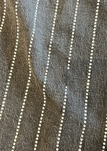 44 Beden siyah Renk Payetli Çizgili Siyah Kadın Denim Pantolon