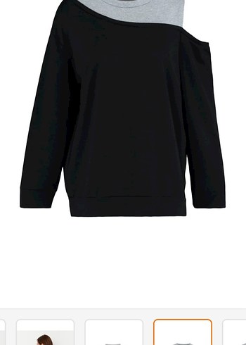 Gri Jean Kadın Bluz, Uzun Kollu, Salaş Kesim - Görsel 7