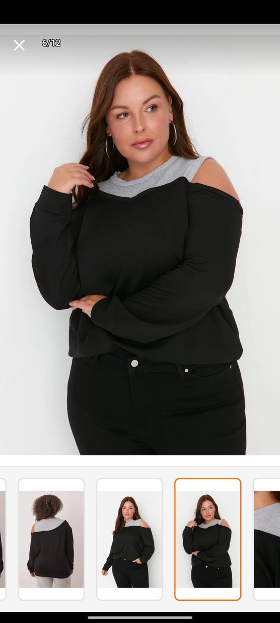 Gri Jean Kadın Bluz, Uzun Kollu, Salaş Kesim - Görsel 4