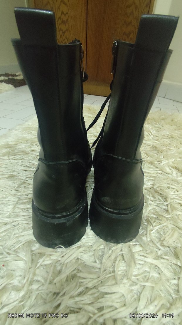 Siyah Deri Gotik Stiletto Topuklu Kadın Bot - Görsel 4