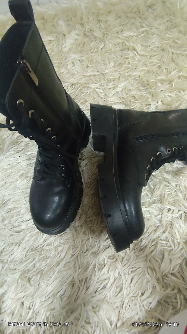 Siyah Deri Gotik Stiletto Topuklu Kadın Bot - Görsel 2