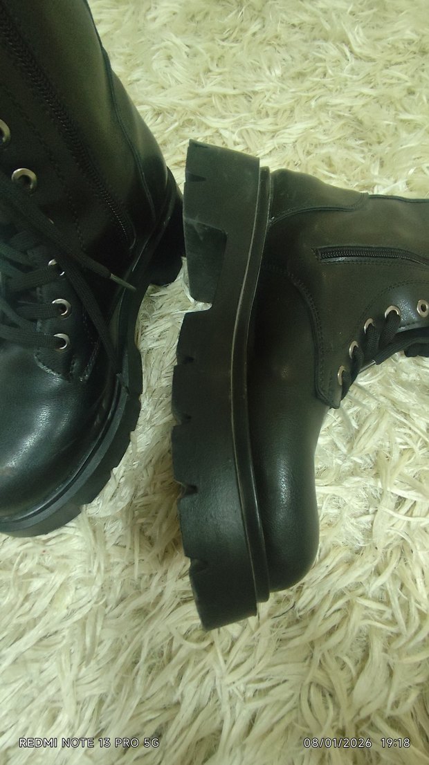 Siyah Deri Gotik Stiletto Topuklu Kadın Bot - Görsel 3