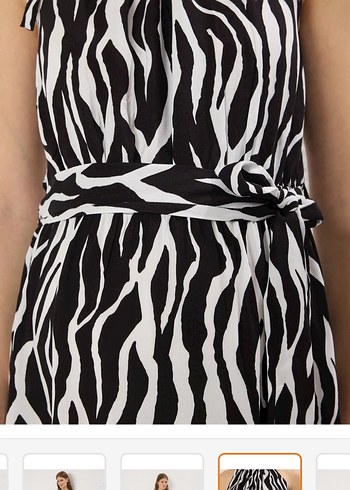 Zebra Desenli Uzun Bohem Elbise - Görsel 5