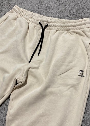 Beyaz erkek Rahat Kesim Eşofman Altı - Görsel 2