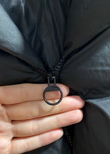 Siyah Midi Oversize Kadın Kışlık Mont - Görsel 4