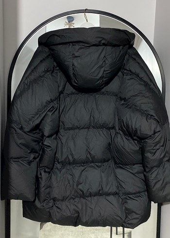 Siyah Midi Oversize Kadın Kışlık Mont - Görsel 3