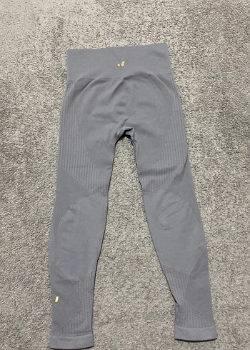 Gri Elastik Midi Kadın Tayt - Görsel 2