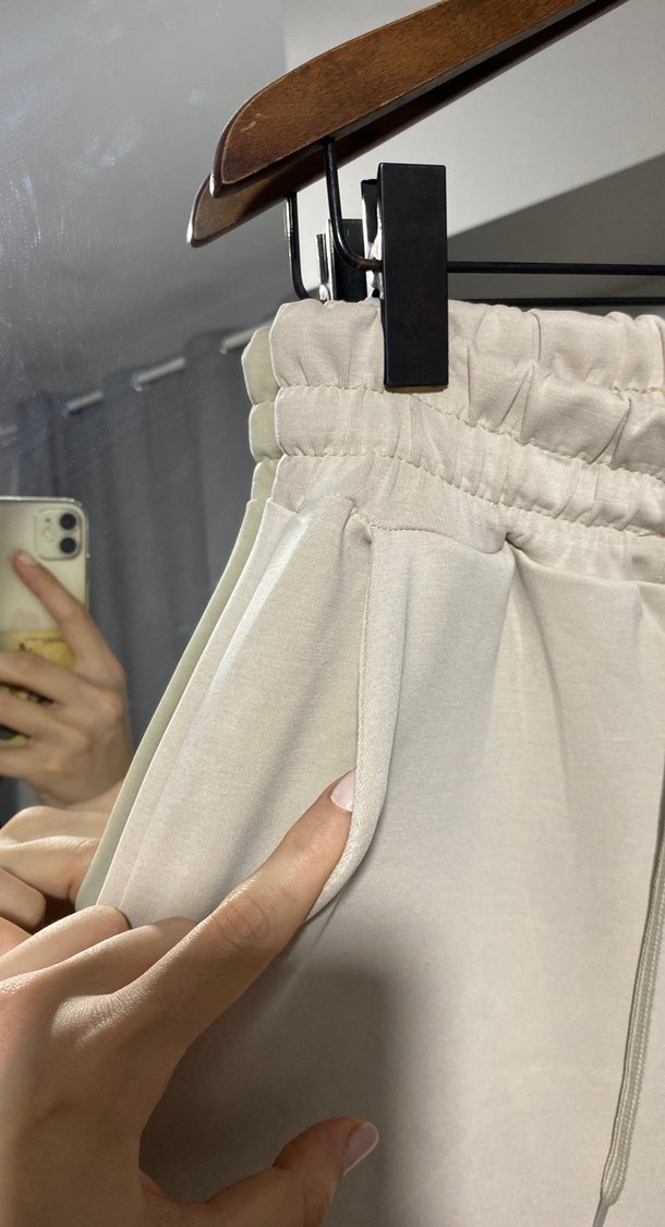 Bej Kadın Rahat Kesim Midi Eşofman - Görsel 4