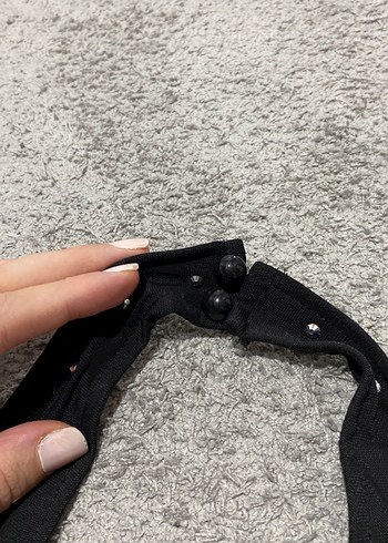 Siyah Payetli Göğüs Detaylı Kadın Monokini - Görsel 3