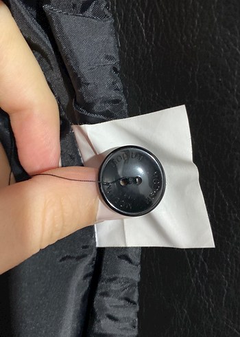 Düğmeli Siyah Deri Kadın Ceket - Görsel 7