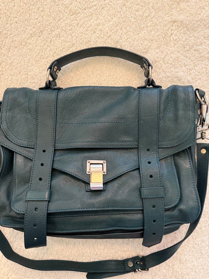 Pronza vintage Gri Deri Tokalı Kadın Çanta - Görsel 2