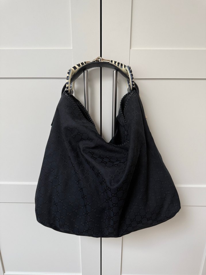 GUCCİ Klasik Siyah Yılan Desenli Keten Kadın Çanta - Görsel 2