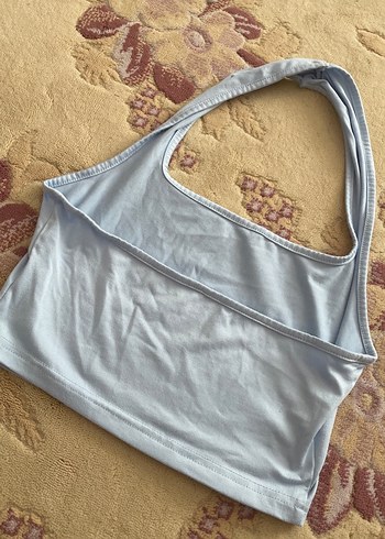 Mavi Straplez Kadın Atlet(s-m uyumlu)boyundan tek askı detaylı - Görsel 3