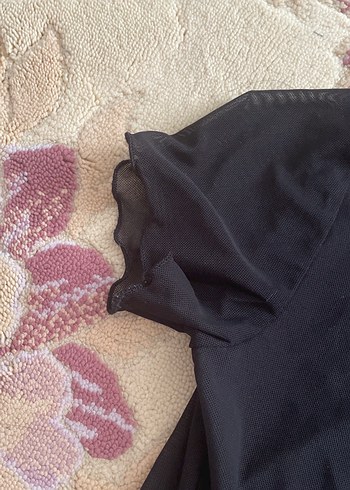 Siyah Kısa Kollu İnce Kesim Kadın Tişört - Görsel 4