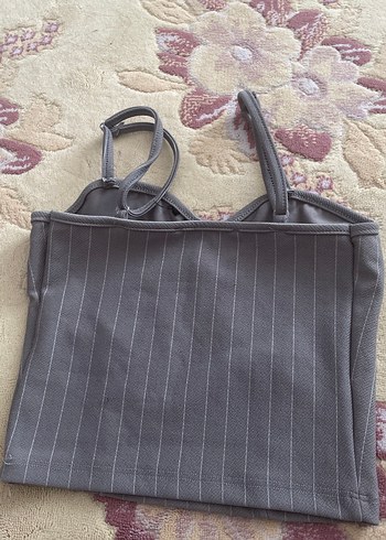 Düğmeli Gri Mini Straplez Bustiyer xs-s uyumlu(dar kalıp) - Görsel 4