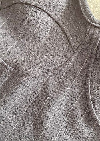 Düğmeli Gri Mini Straplez Bustiyer xs-s uyumlu(dar kalıp) - Görsel 3