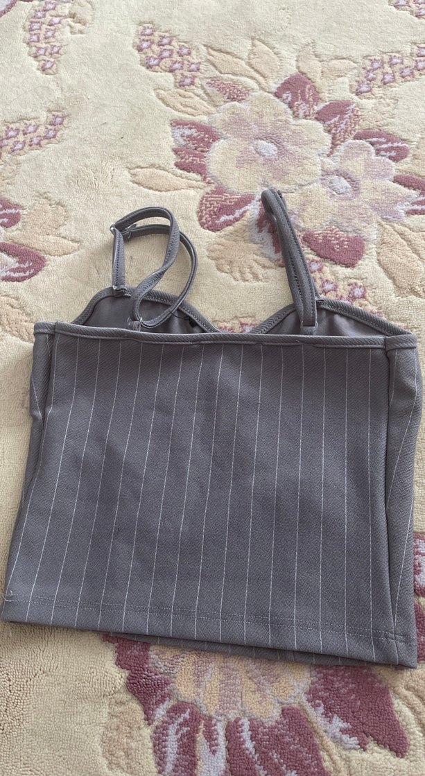 Düğmeli Gri Mini Straplez Bustiyer xs-s uyumlu(dar kalıp) - Görsel 4