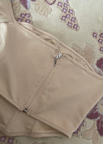 Bej Straplez Midi Büstiyer(xs-s uyumlu dar kalıp) - Görsel 5