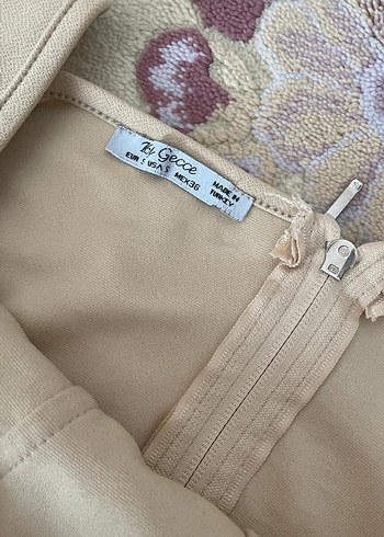 Bej Straplez Midi Büstiyer(xs-s uyumlu dar kalıp) - Görsel 4