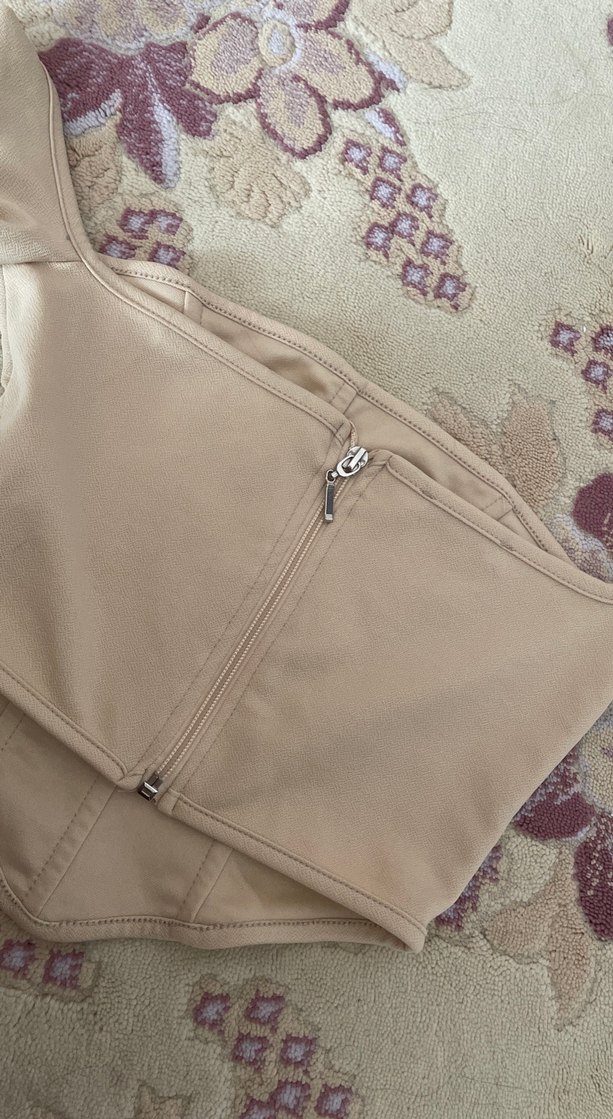 Bej Straplez Midi Büstiyer(xs-s uyumlu dar kalıp) - Görsel 5