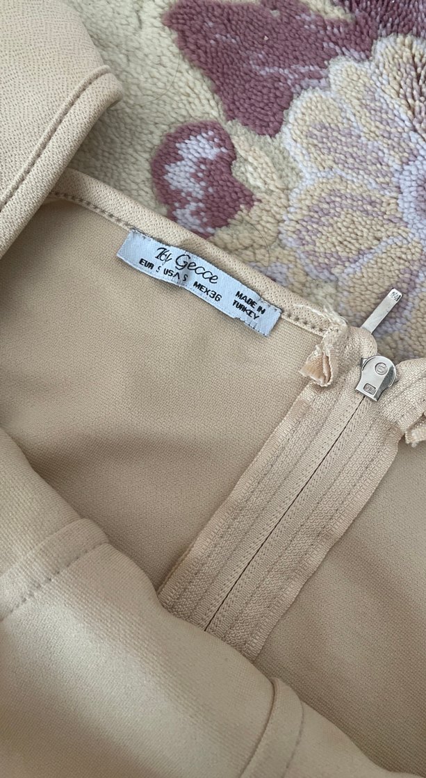 Bej Straplez Midi Büstiyer(xs-s uyumlu dar kalıp) - Görsel 4