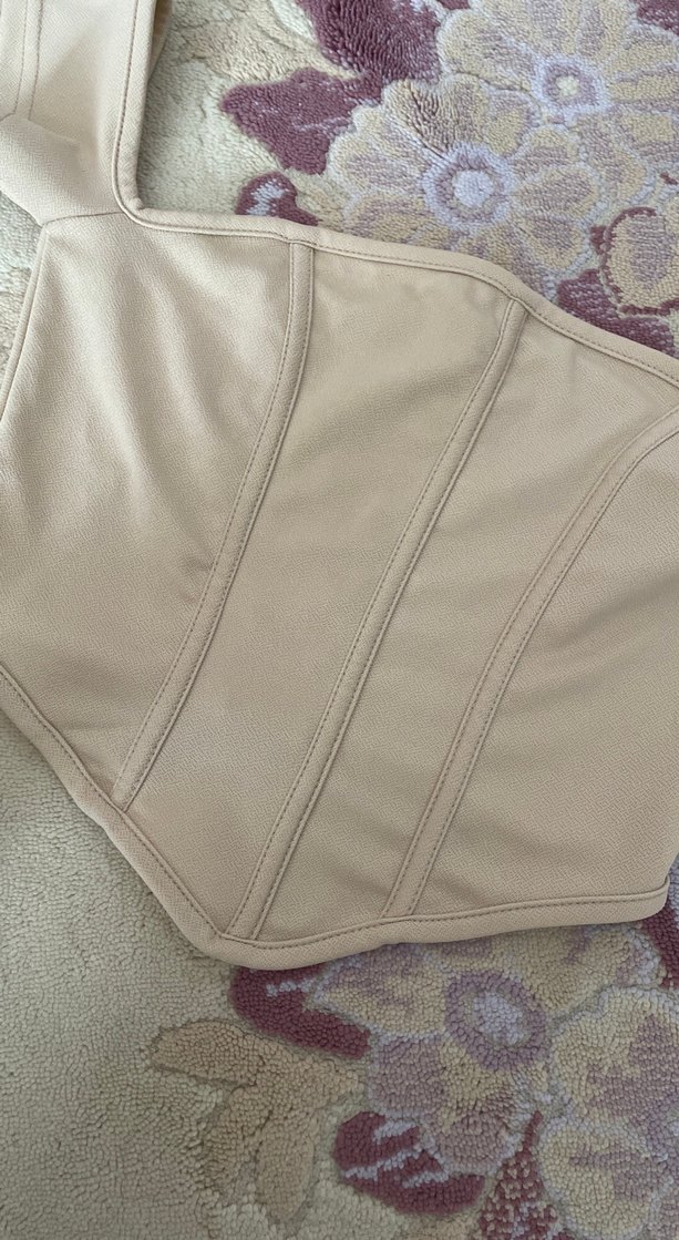 Bej Straplez Midi Büstiyer(xs-s uyumlu dar kalıp) - Görsel 2