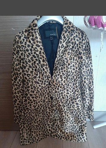 Mango Leopar Desenli Uzun Blazer Ceket