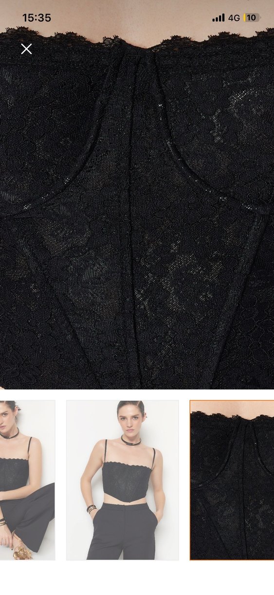 Siyah Dantel Detaylı Gotik Büstiyer - Görsel 3