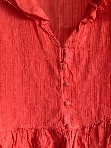 Pamuklu kumaş bluz - Görsel 5