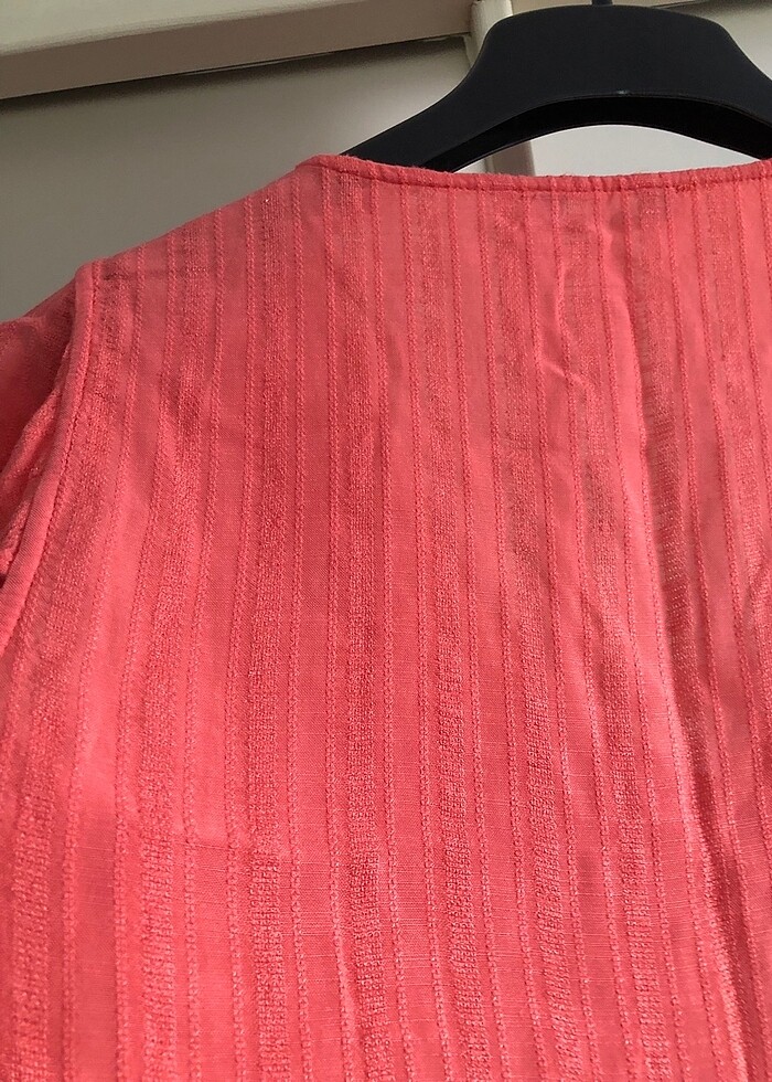 Pamuklu kumaş bluz - Görsel 4