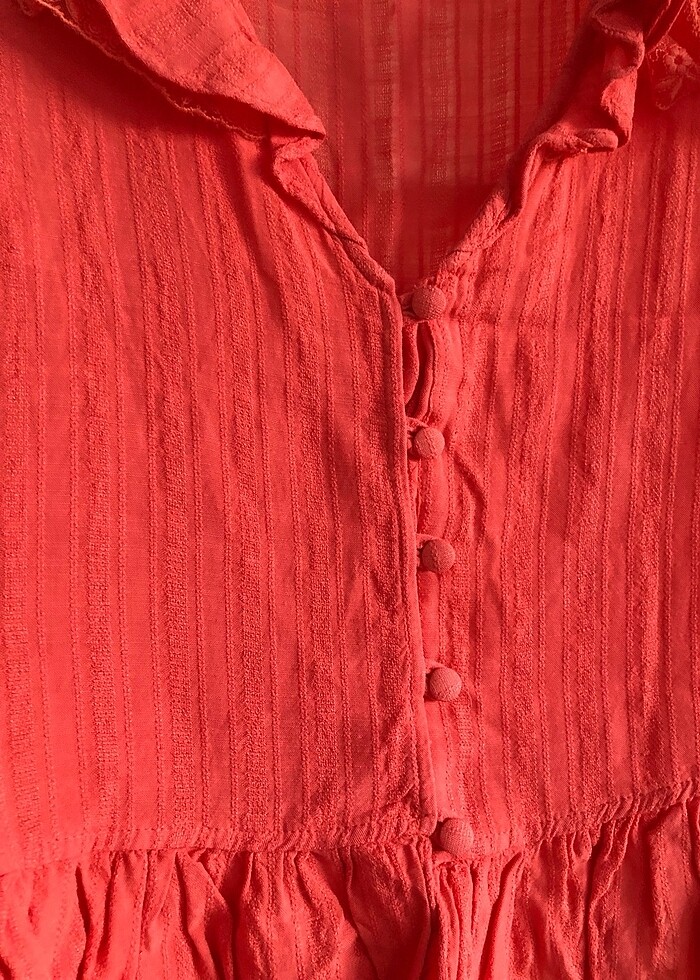 Pamuklu kumaş bluz - Görsel 5