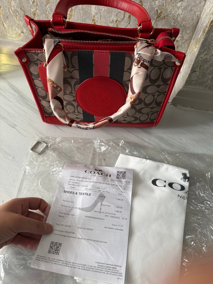 Kırmızı Baskılı Kadın El Çantası - Görsel 4