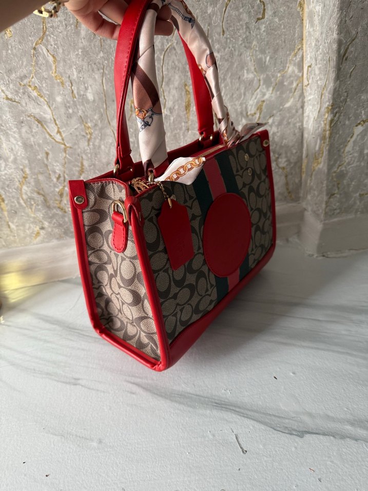 Kırmızı Baskılı Kadın Omuz Çantası - Görsel 3