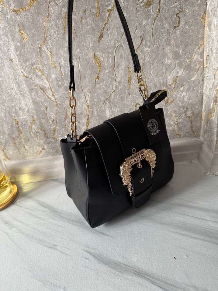 Versace Jeans Couture Siyah Deri Kadın Çanta - Görsel 3