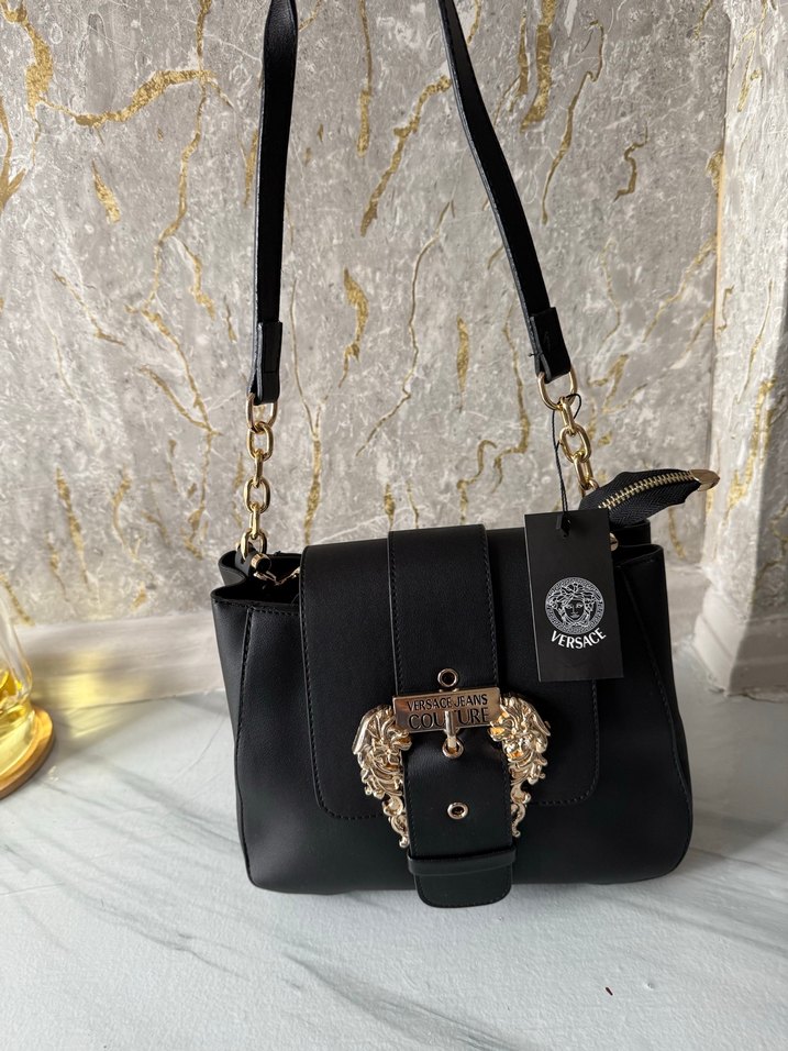 Versace Jeans Couture Siyah Deri Kadın Çanta - Görsel 4