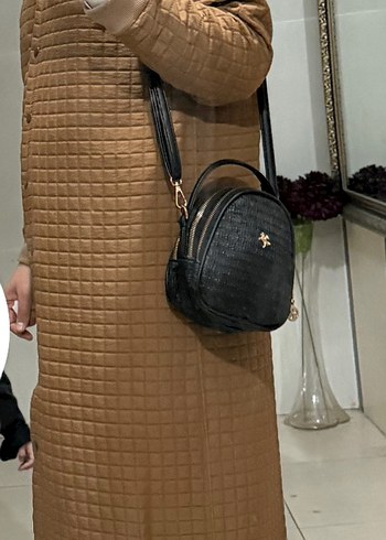 Düğmeli Kahverengi Midi Kadın Kaban - Görsel 3