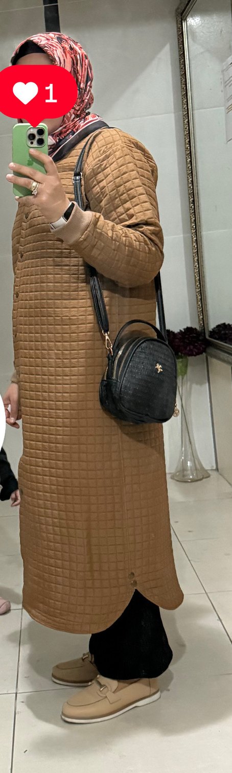 Düğmeli Kahverengi Midi Kadın Kaban - Görsel 3