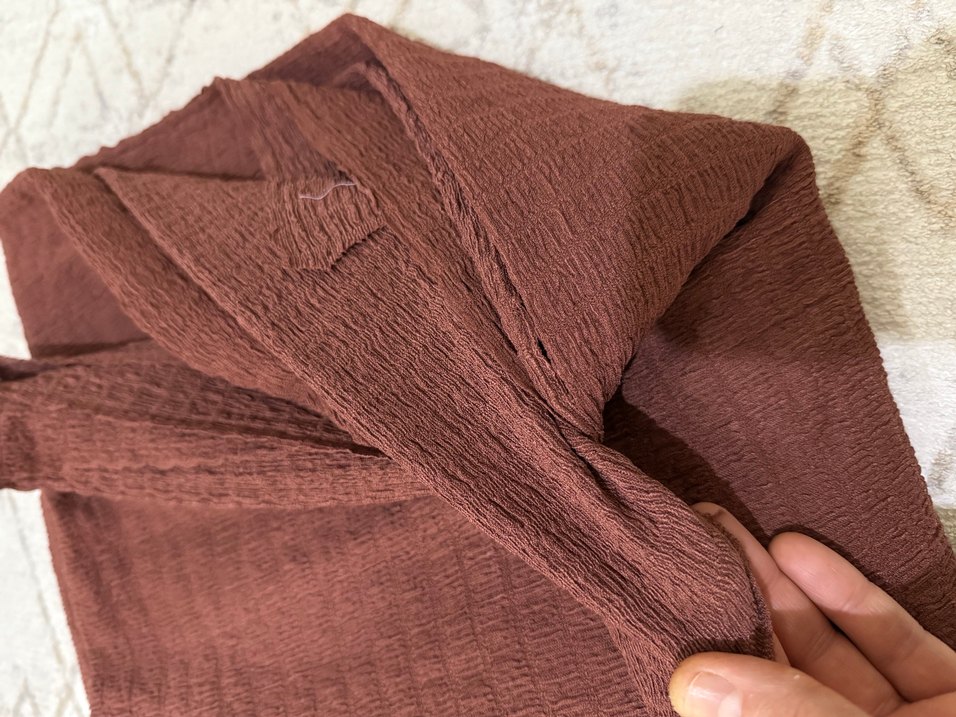 Kahverengi Kadın Örme kumaş - Görsel 4