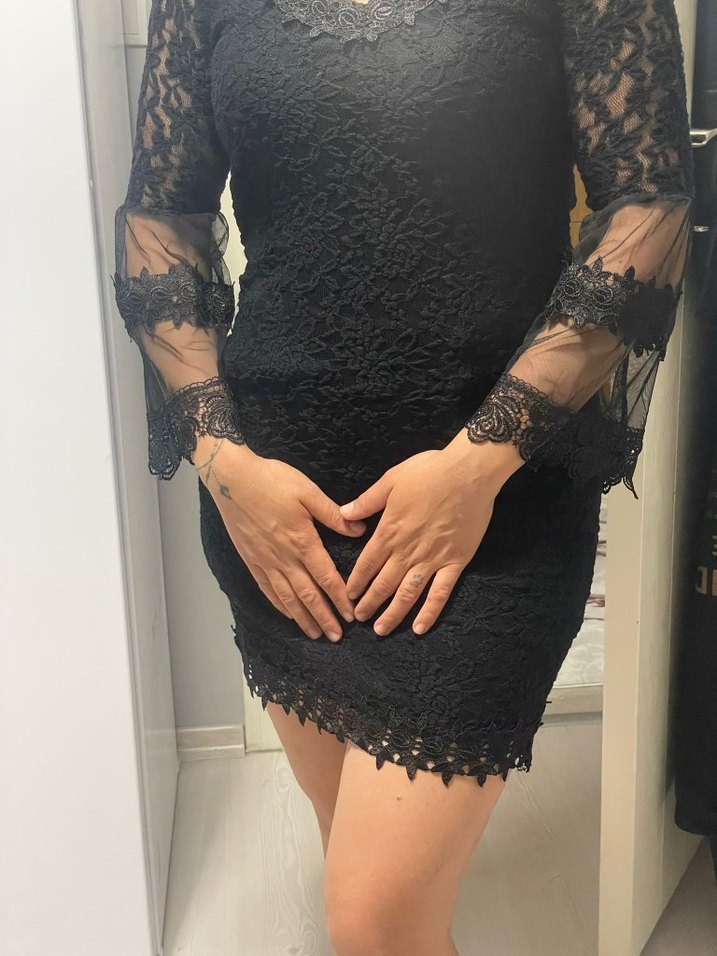 güpürlü mini elbise - Görsel 2