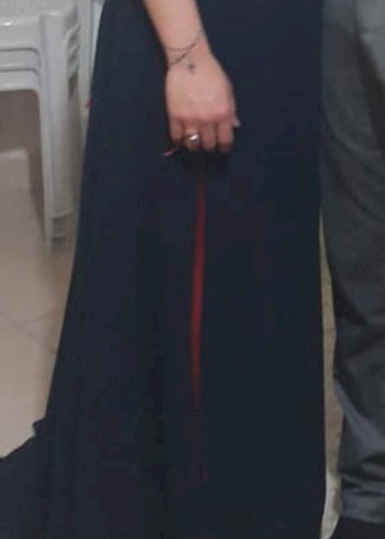 Nakışlı Lacivert Uzun Abiye Elbise - Görsel 4