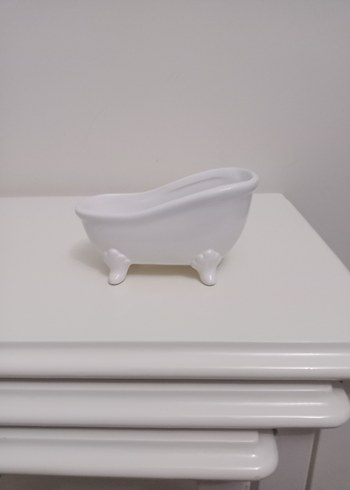 Beyaz Küçük Küvet Şeklinde Banyo sabunluk - Görsel 3