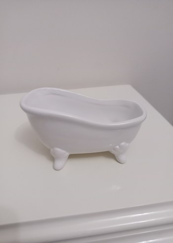 Beyaz Küçük Küvet Şeklinde Banyo sabunluk - Görsel 5