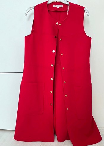 Alvina markalı kırmızı yelek 36 beden - Görsel 4