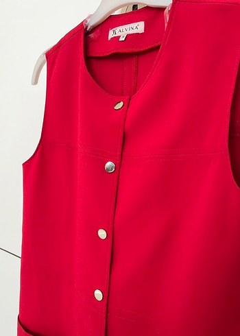 Alvina markalı kırmızı yelek 36 beden - Görsel 3